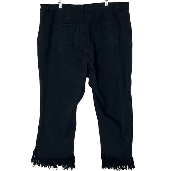 For The Republic | NWT Black cropped ankle fray jeans size 24W - Picture 7 of 14